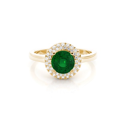 Yellow Gold Emerald Diamond Engagement Rings