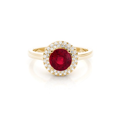Yellow Gold Ruby Diamond Engagement Rings