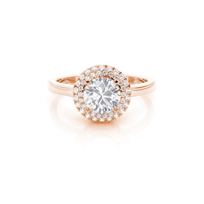 Prong Setting Round Moissanite Halo Engagement Ring