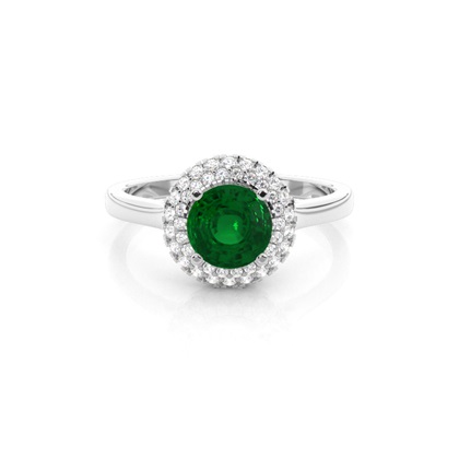 Round Gemstone Diamond Engagement Rings