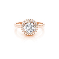Prong Setting Round Moissanite Halo Engagement Ring