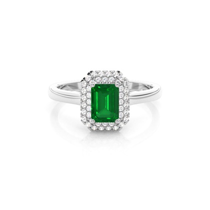 White Gold Halo Rings Gemstones