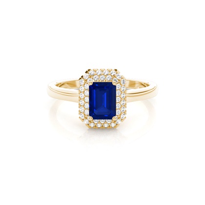 Yellow Gold Halo Diamond Engagement Rings