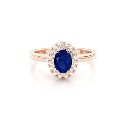 Rose Gold Sapphire Diamond Engagement Rings
