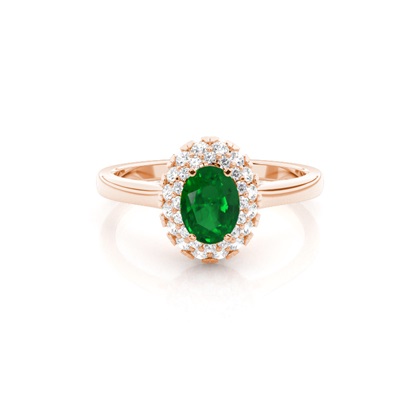 Rose Gold Emerald Diamond Engagement Rings