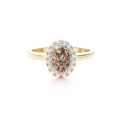 Yellow Gold Champagne Diamond Engagement Rings