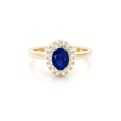 Yellow Gold Sapphire Diamond Engagement Rings