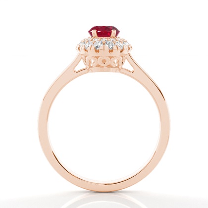 Oval Rose Gold Ruby Engagement Rings