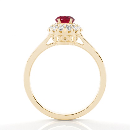 Oval Yellow Gold Ruby Engagement Rings