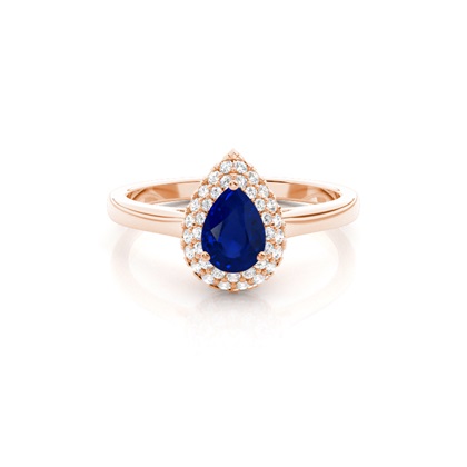 Rose Gold Sapphire Diamond Engagement Rings