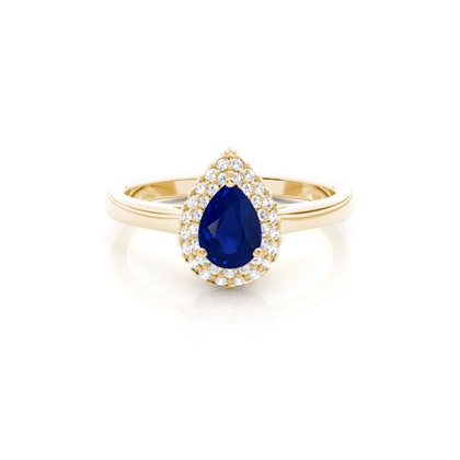 Yellow Gold Sapphire Diamond Engagement Rings