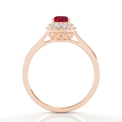 Pear Rose Gold Ruby Engagement Rings