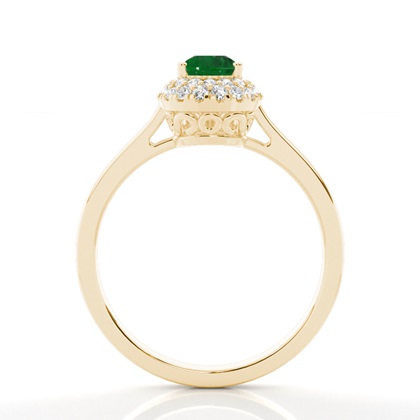 Yellow Gold Emerald Diamond Engagement Rings