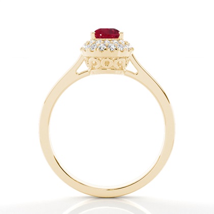 Pear Yellow Gold Ruby Engagement Rings