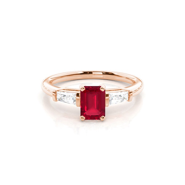 Prong Setting Ruby Side Stone Ring