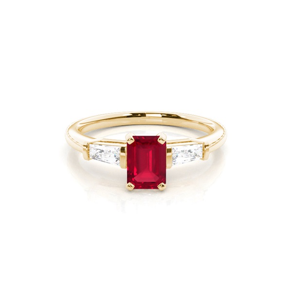 Prong Setting Ruby Side Stone Ring