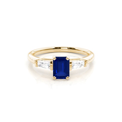Yellow Gold Sapphire Diamond Engagement Rings
