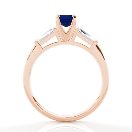 Zinkeneinstellung Blauer Saphir-Seitensteinring