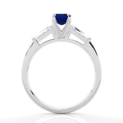 Zinkeneinstellung Blauer Saphir-Seitensteinring