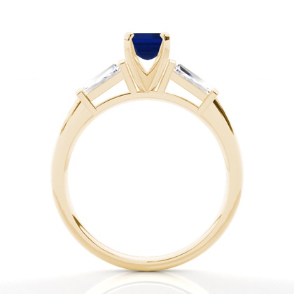 Zinkeneinstellung Blauer Saphir-Seitensteinring