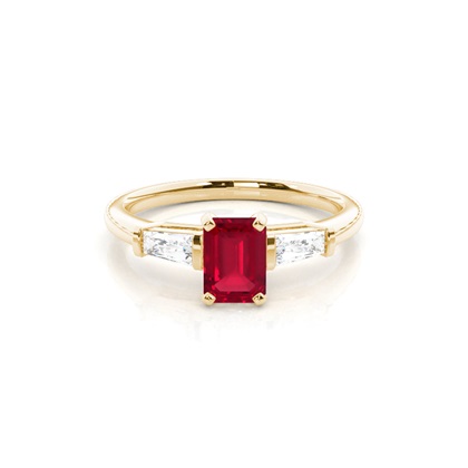 Prong Setting Ruby Side Stone Ring