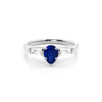 Pear Sapphire Diamond Engagement Rings