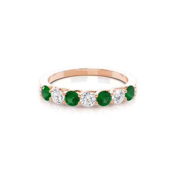 Prong Setting Round Emerald Half Eternity Ring