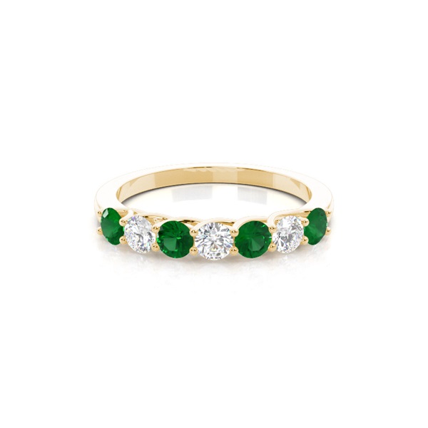 Prong Setting Round Emerald Half Eternity Ring