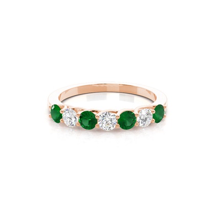 Rose Gold Emerald Diamond Rings