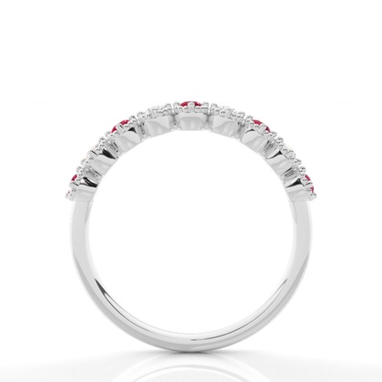 Zinkeneinstellung runder Rubinring der halben Ewigkeit