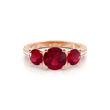 Prong Setting Round Ruby Vintage Ring