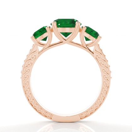 Zinkeneinstellung runder Smaragd-Weinlese-Ring