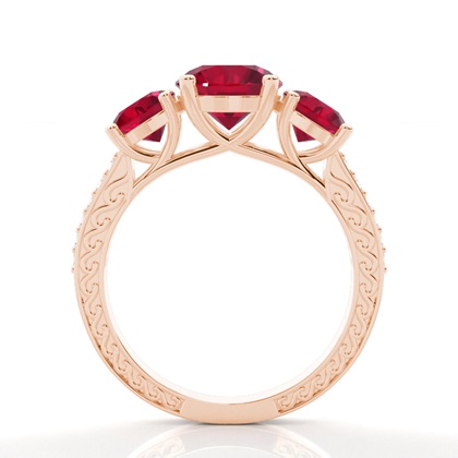 Zinkeneinstellung Runder Rubin Vintage Ring