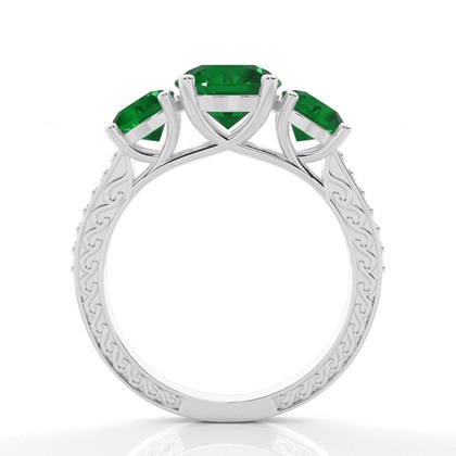 Zinkeneinstellung runder Smaragd-Weinlese-Ring