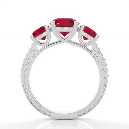 Zinkeneinstellung Runder Rubin Vintage Ring