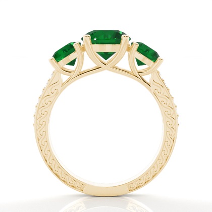 Zinkeneinstellung runder Smaragd-Weinlese-Ring