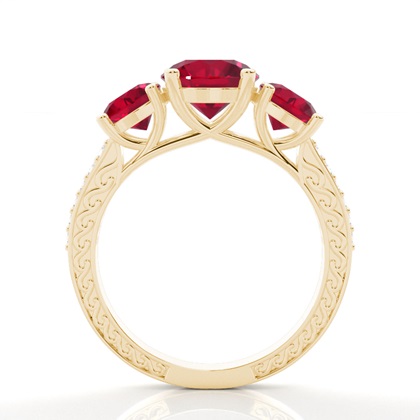 Zinkeneinstellung Runder Rubin Vintage Ring