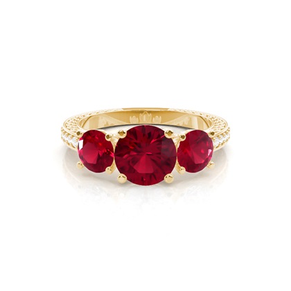 Prong Setting Round Ruby Vintage Ring