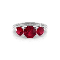 Zinkeneinstellung Runder Rubin Vintage Ring