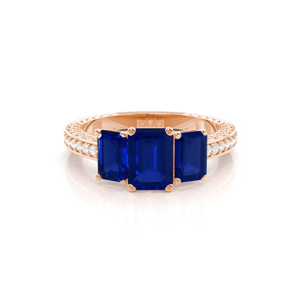 Prong Setting Blue Sapphire Vintage Ring