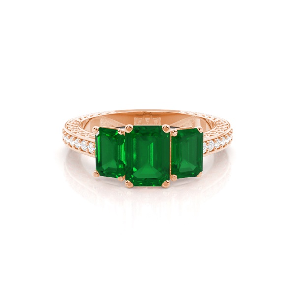 Prong Setting Emerald Vintage Ring