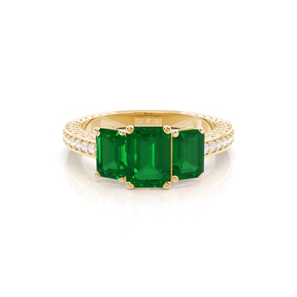 Prong Setting Emerald Vintage Ring