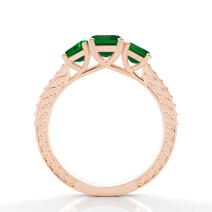 Zinkeneinstellung Smaragd Vintage Ring