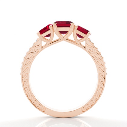 Zinkeneinstellung Rubin Vintage Ring