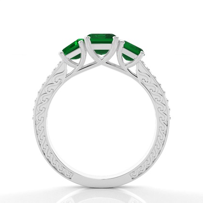 Zinkeneinstellung Smaragd Vintage Ring