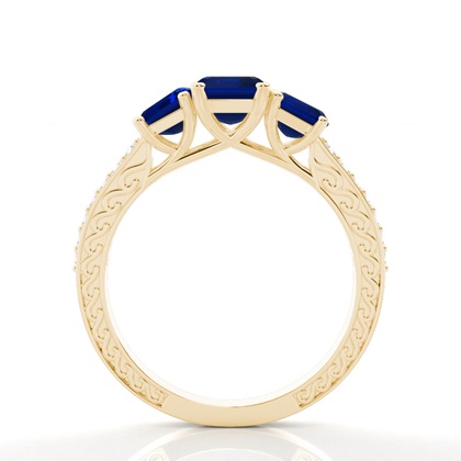 Zinkeneinstellung Blue Sapphire Vintage Ring