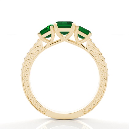 Zinkeneinstellung Smaragd Vintage Ring