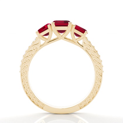 Zinkeneinstellung Rubin Vintage Ring