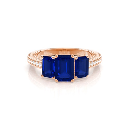 Prong Setting Blue Sapphire Vintage Ring