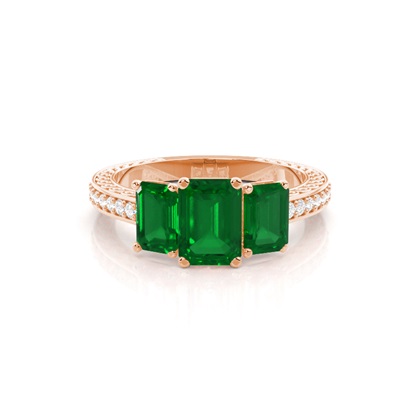 Prong Setting Emerald Vintage Ring